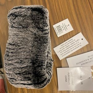 100% Rabbit Fur Adrienne Landau Fur Headband NEW